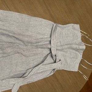 Jcrew seersucker wide leg jumpsuit